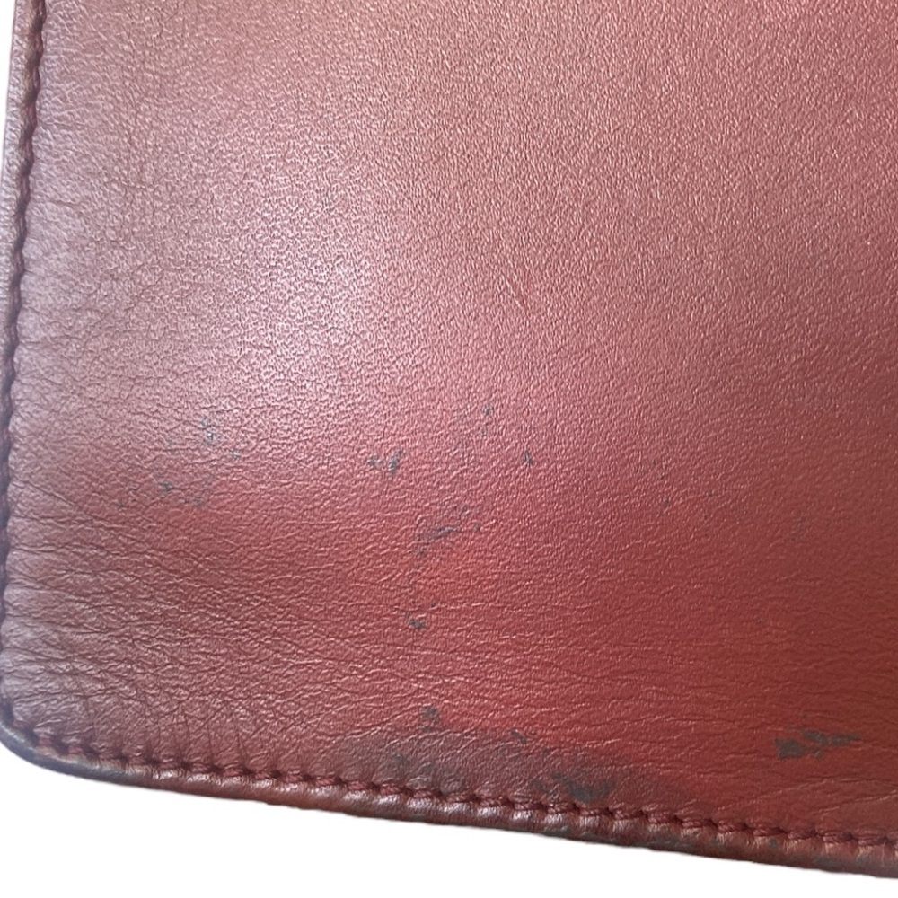 Vintage Must de‎ Cartier Burgundy Calfskin Leather Clutch w/ Gold Chain & COA - Picture 14 of 16